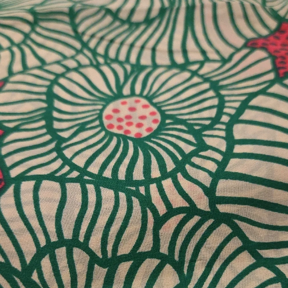 Dior Silk Abstract Floral Scarf in Red/Pink and Green, 29